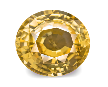 Выбранный камень - крупный желтый сапфир