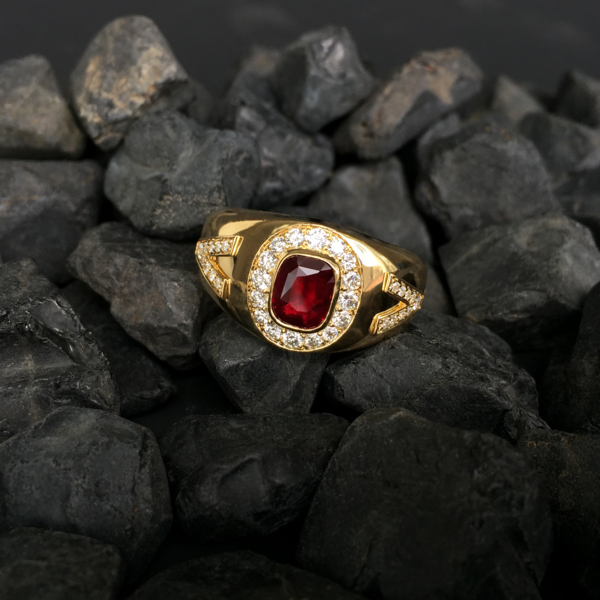 Перстень с рубином фото