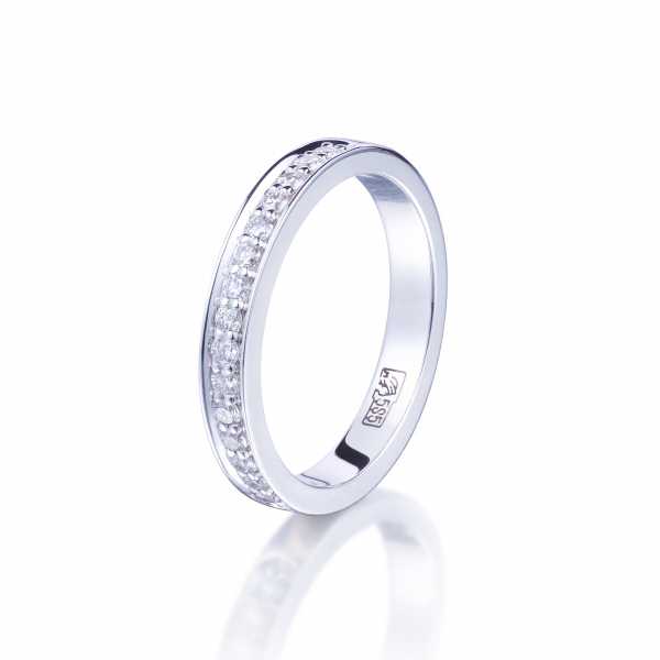 Обручальное кольцо с природными бриллиантами 